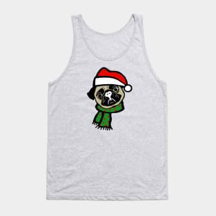 christmas pug Santa Tank Top